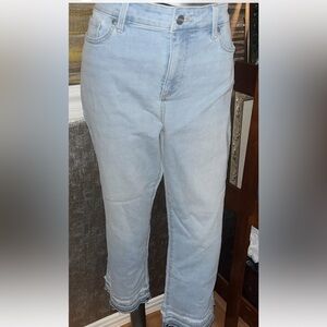 NYDJ Frayed Hem Denim Cropped Jeans Size 16 New